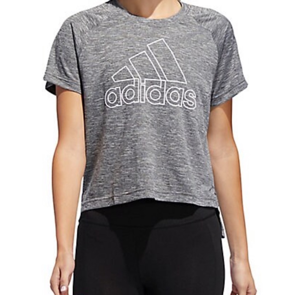 Women Adidas Cropped Short Sleeve Tee